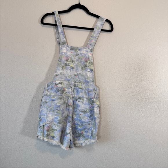 Pilcro Anthropologie Cut Off Denim Short Overalls Womens 25 Pastel Beachy Jean - Picture 8 of 12